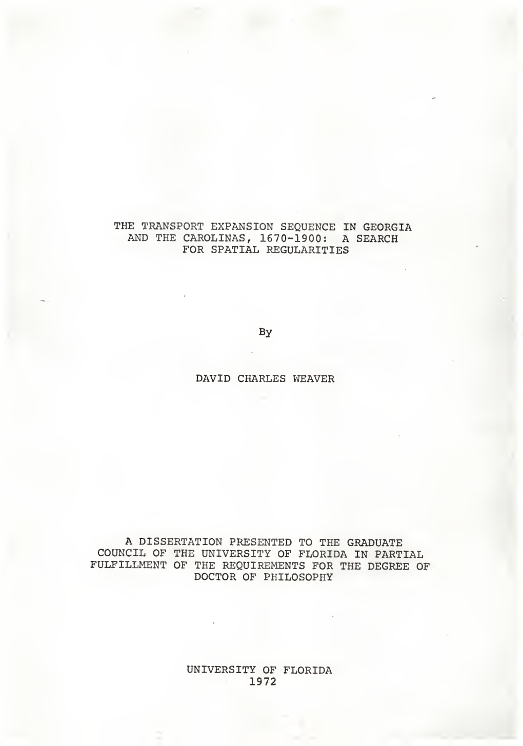 The Transport Expansion Sequence in Georgia and the Carolinas, 1670