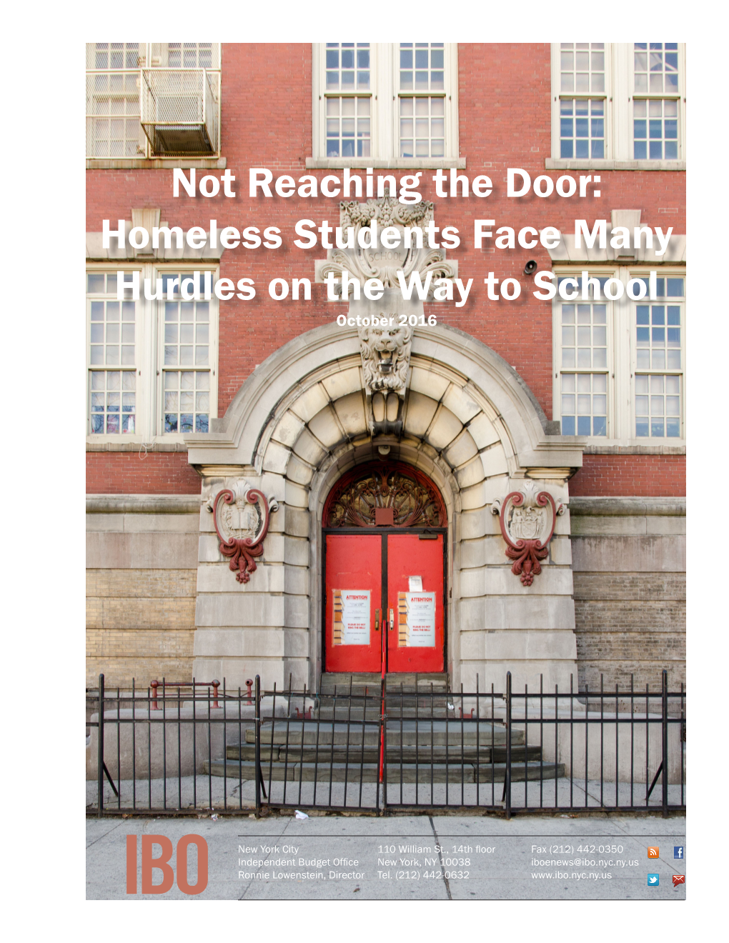 Homeless Students Face Many Hurdles on the Way to School October 2016