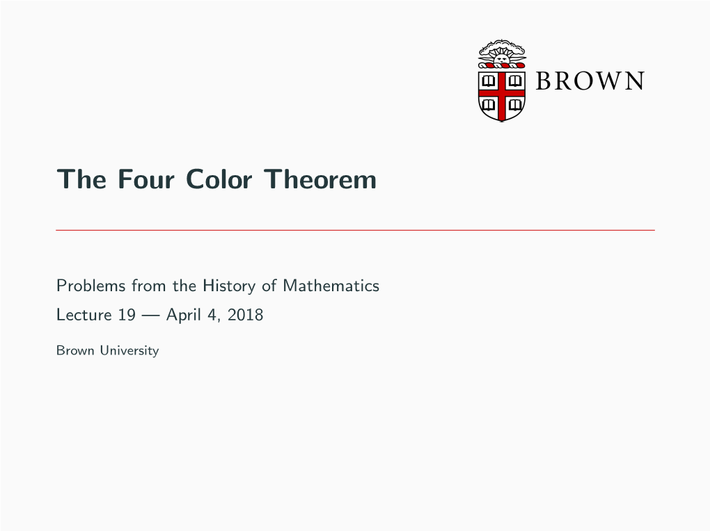 The Four Color Theorem