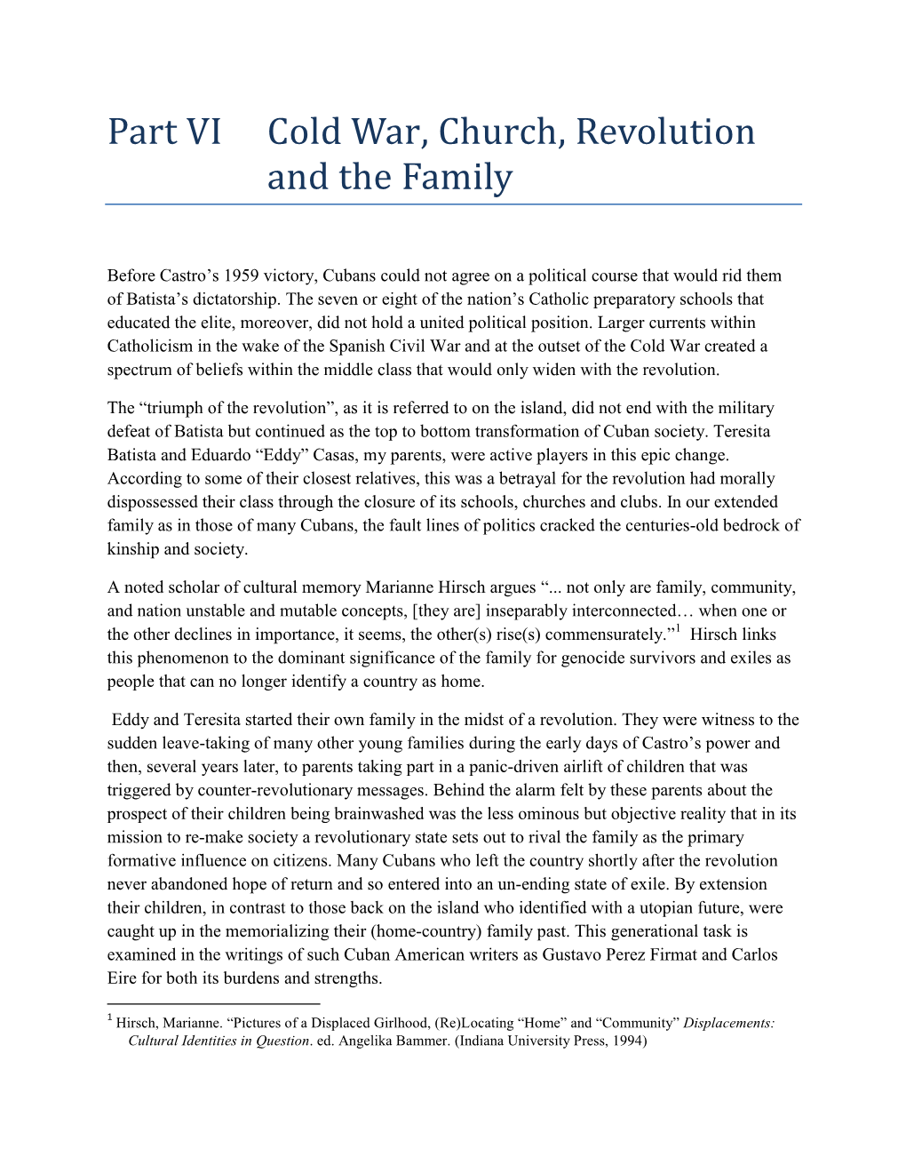 Part VI Cold War, Church, Revolution and the Family