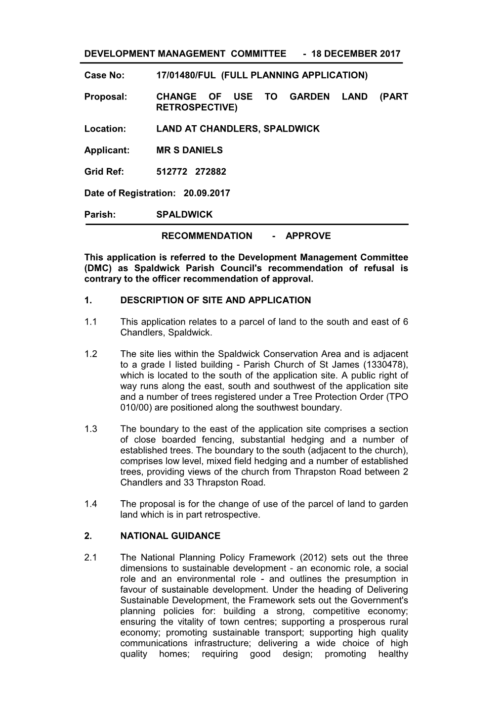 17/01480/FUL (FULL PLANNING APPLICATION) Proposal