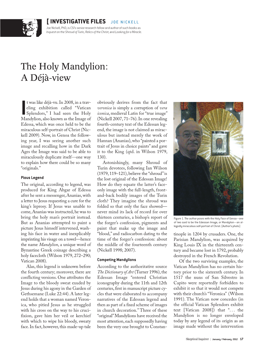 The Holy Mandylion: a Déjà-View
