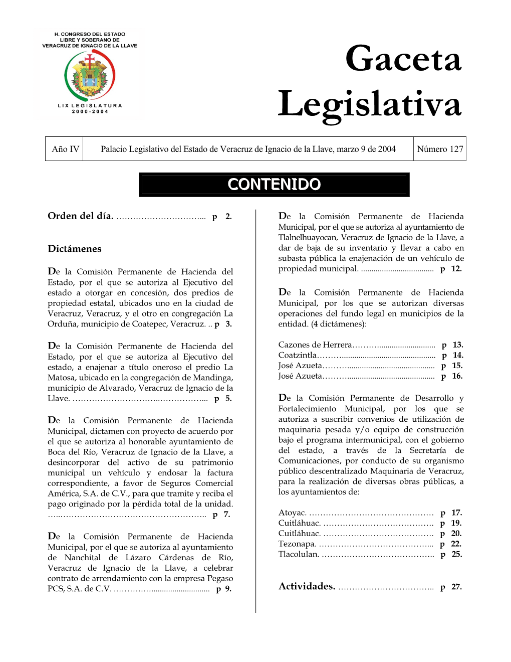 Gaceta Legislativa