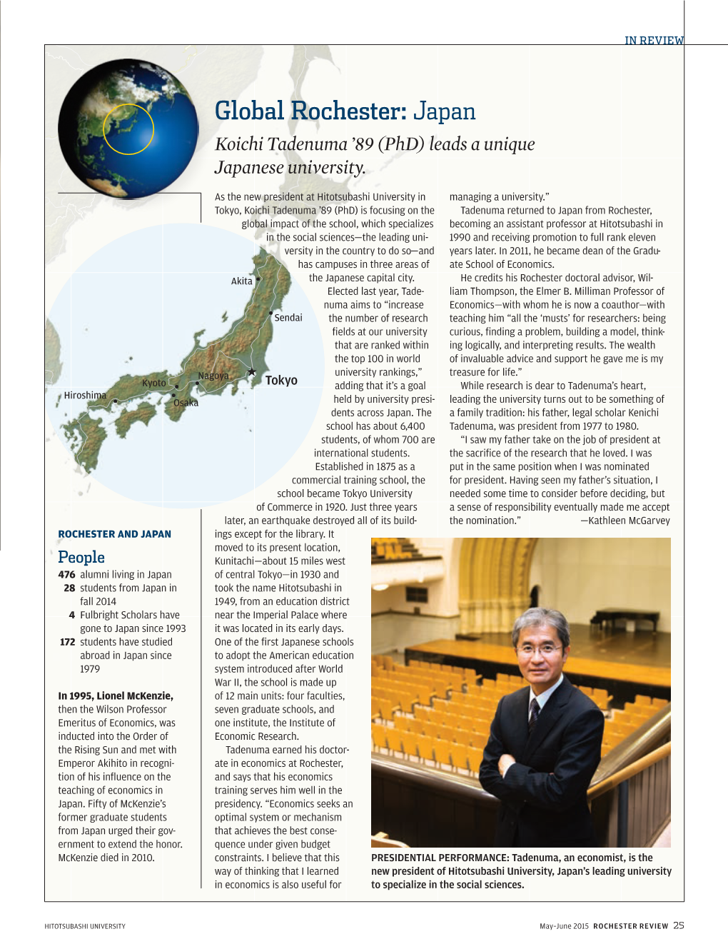 Japan Koichi Tadenuma ’89 (Phd) Leads a Unique Japanese University