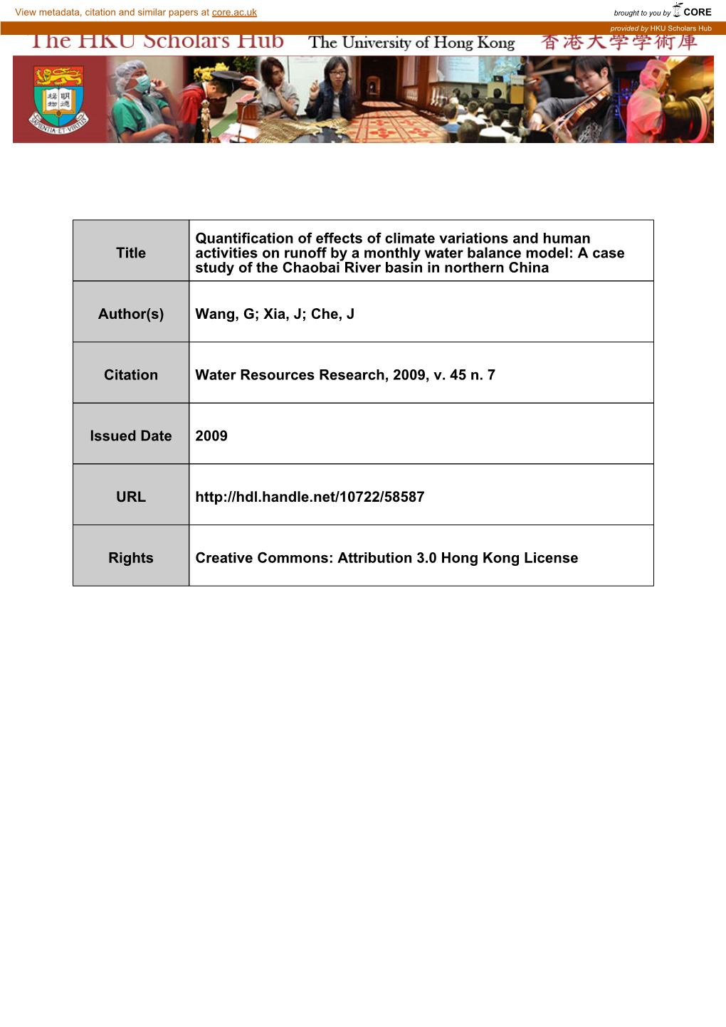 Title Quantification of Effects of Climate Variations and Human