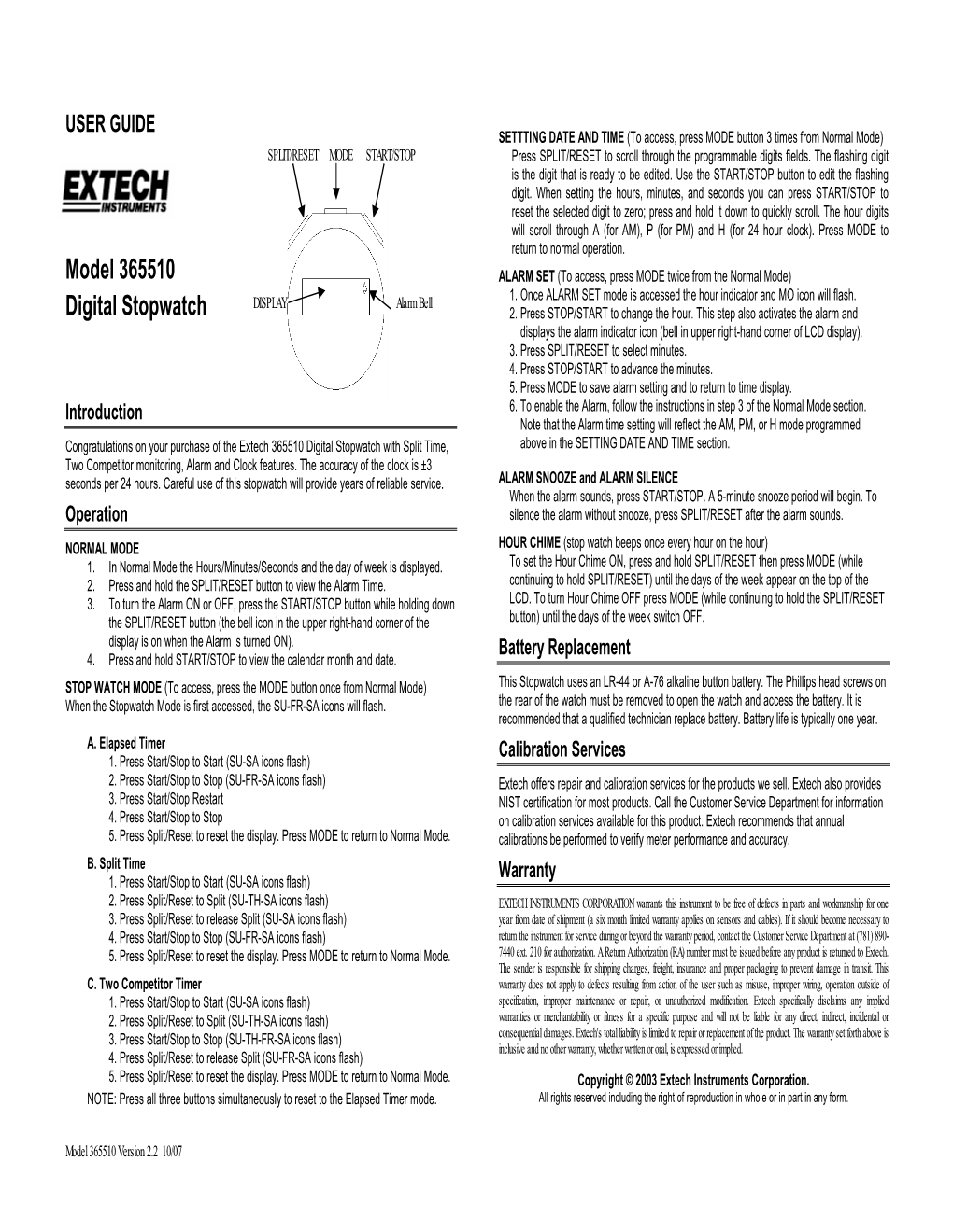 92637 Digital Stopwatch Clock Manual