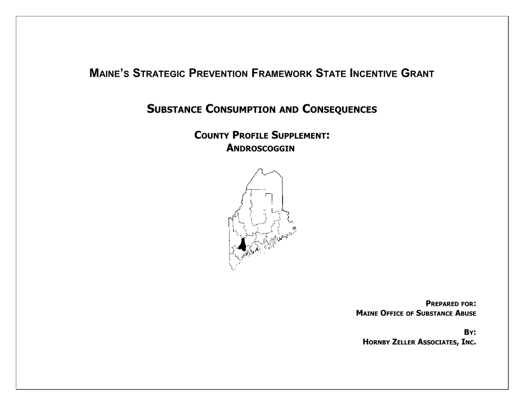 Maine S Strategic Prevention Framework State Incentive Grant