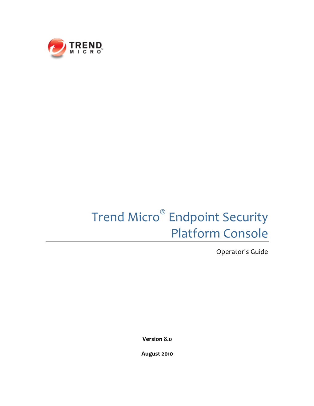 Endpoint Security Platform Console