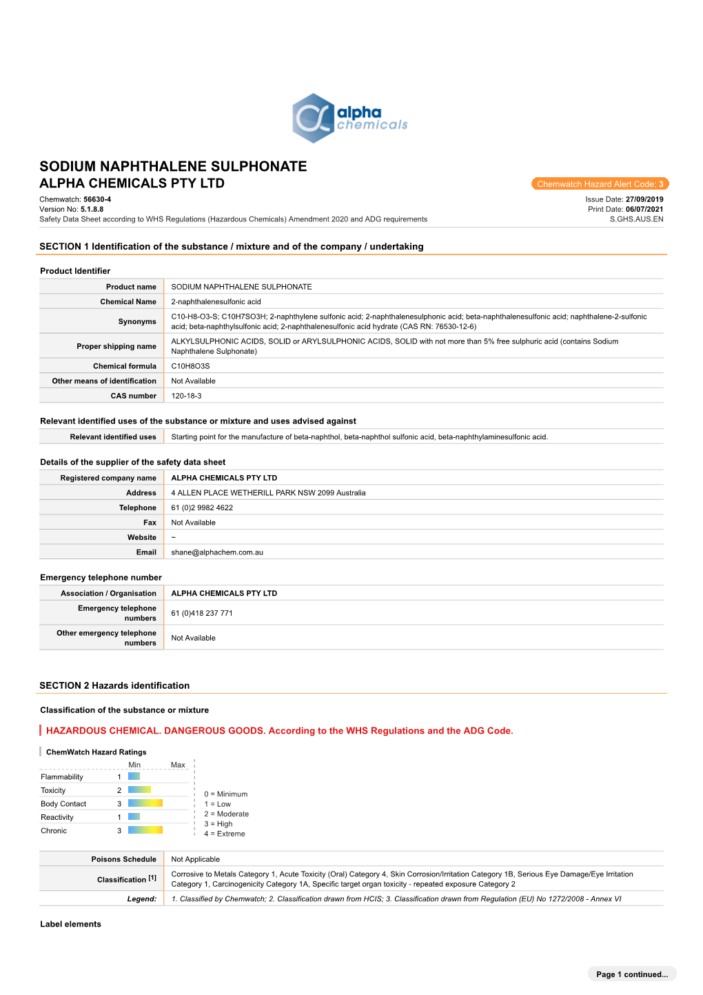 Sodium Naphthalene Sulphonate