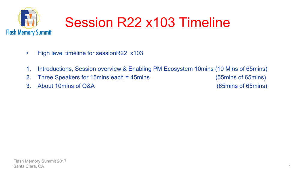 Persistent Memory Forum R-22 Session X-103