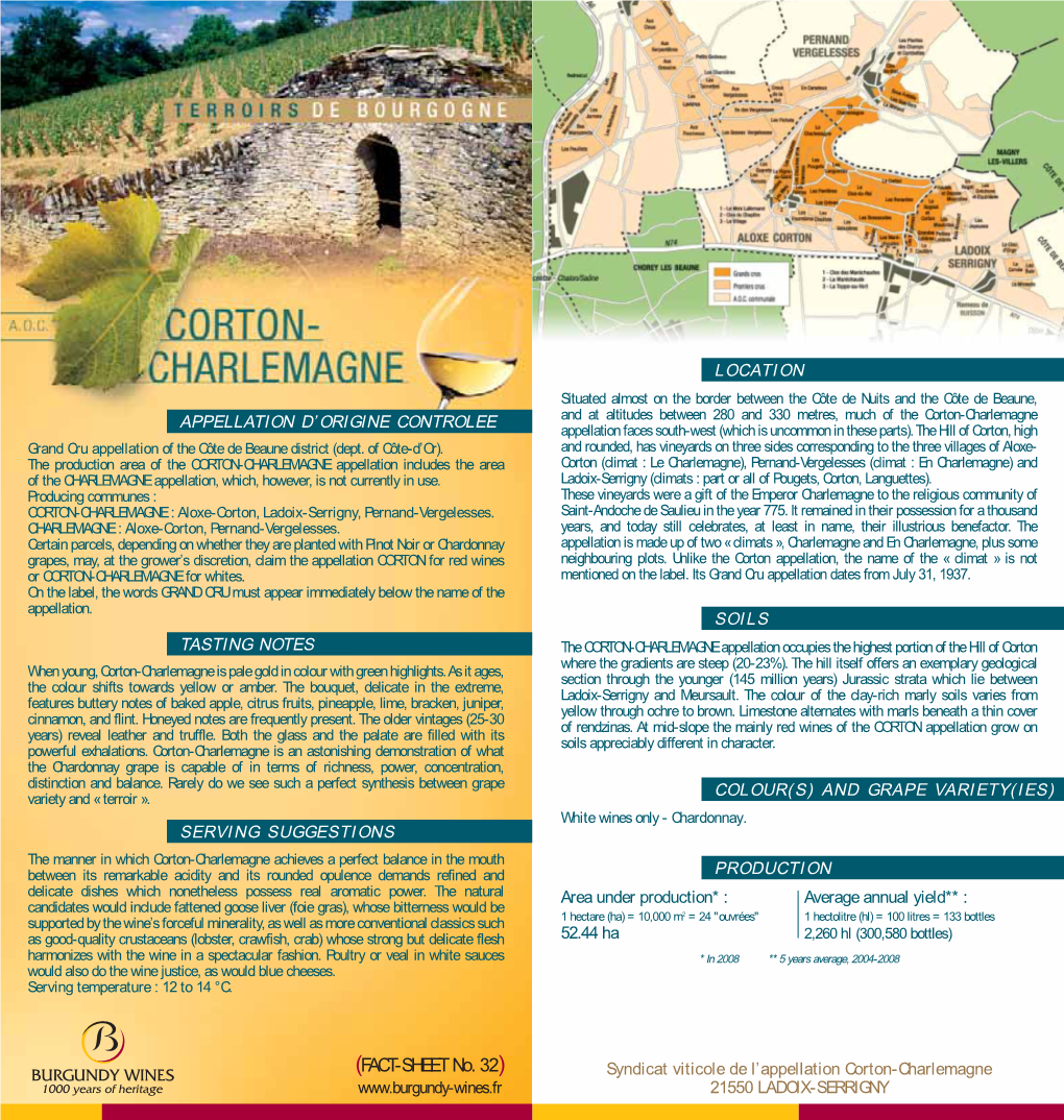 Corton-Charlemagne Appellation Faces South-West (Which Is Uncommon in These Parts)