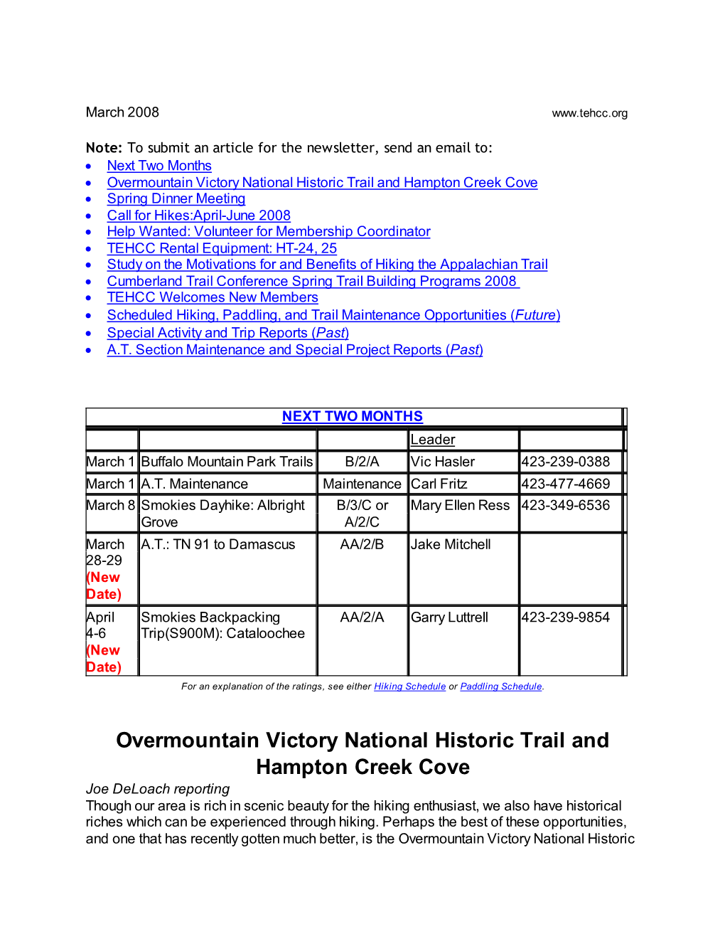 Mar 2008 Newsletter