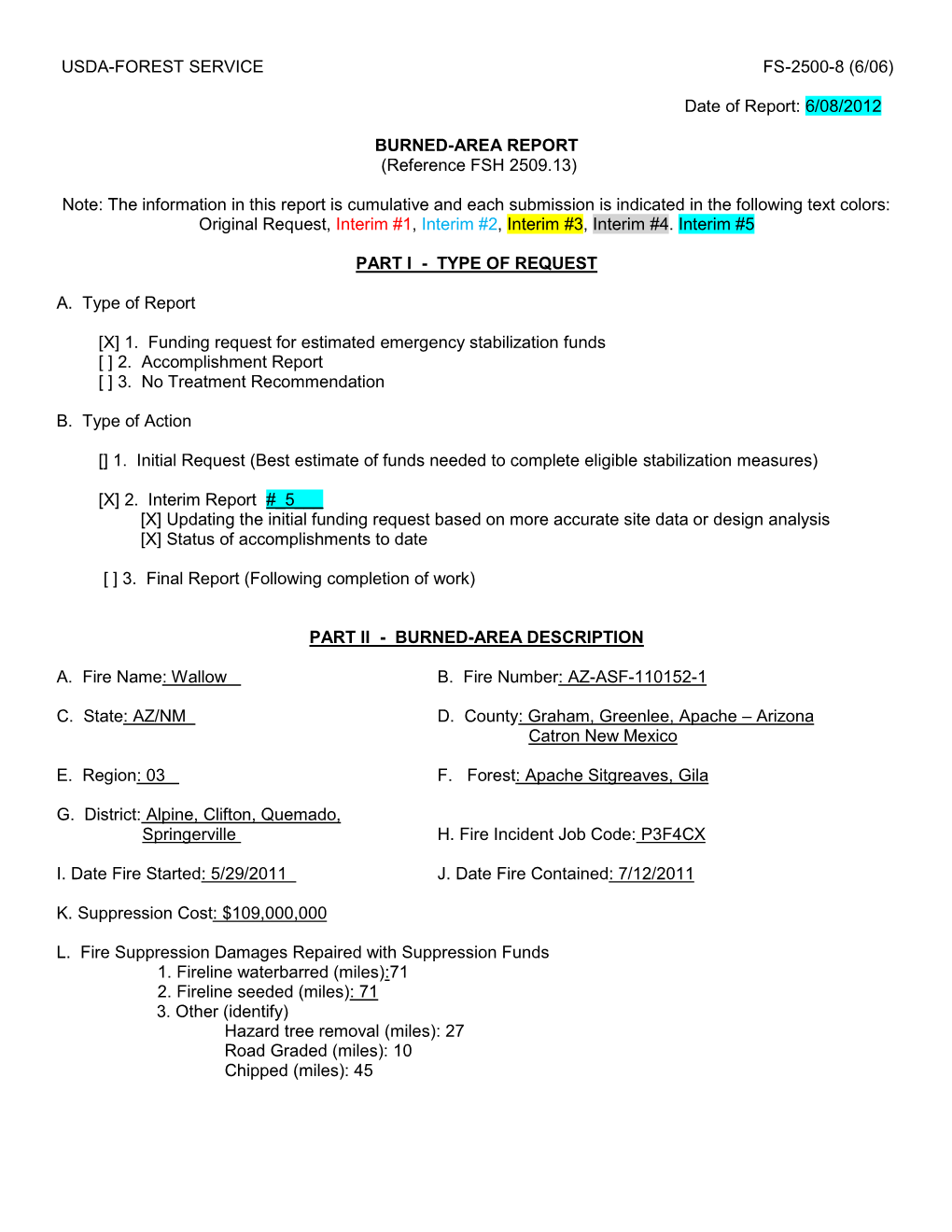 Usda-Forest Service Fs-2500-8 (6/06)