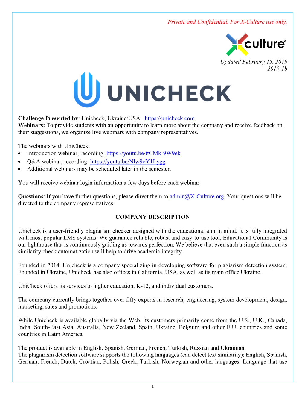 Unicheck 2019-1B