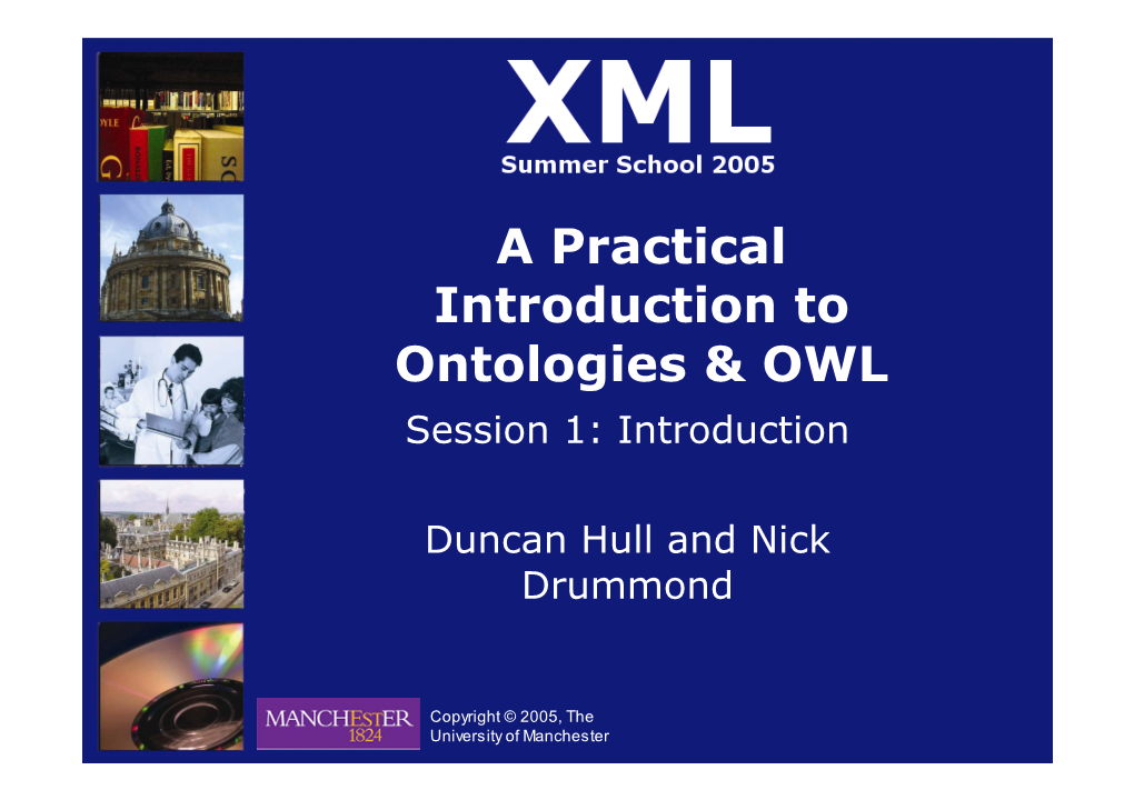 A Practical Introduction to Ontologies &