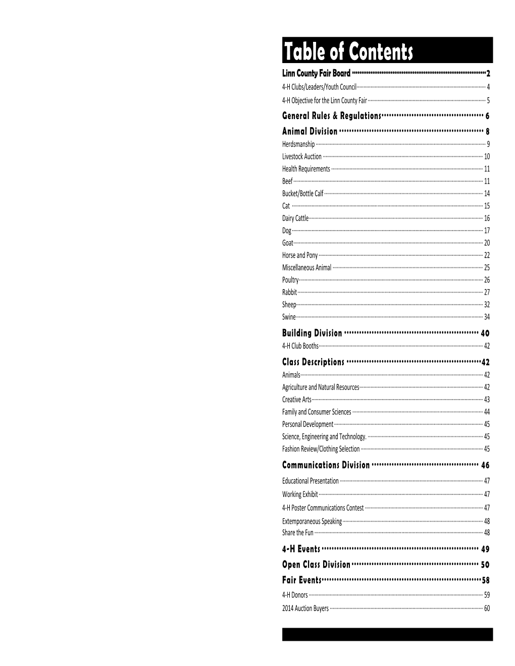 Table of Contents