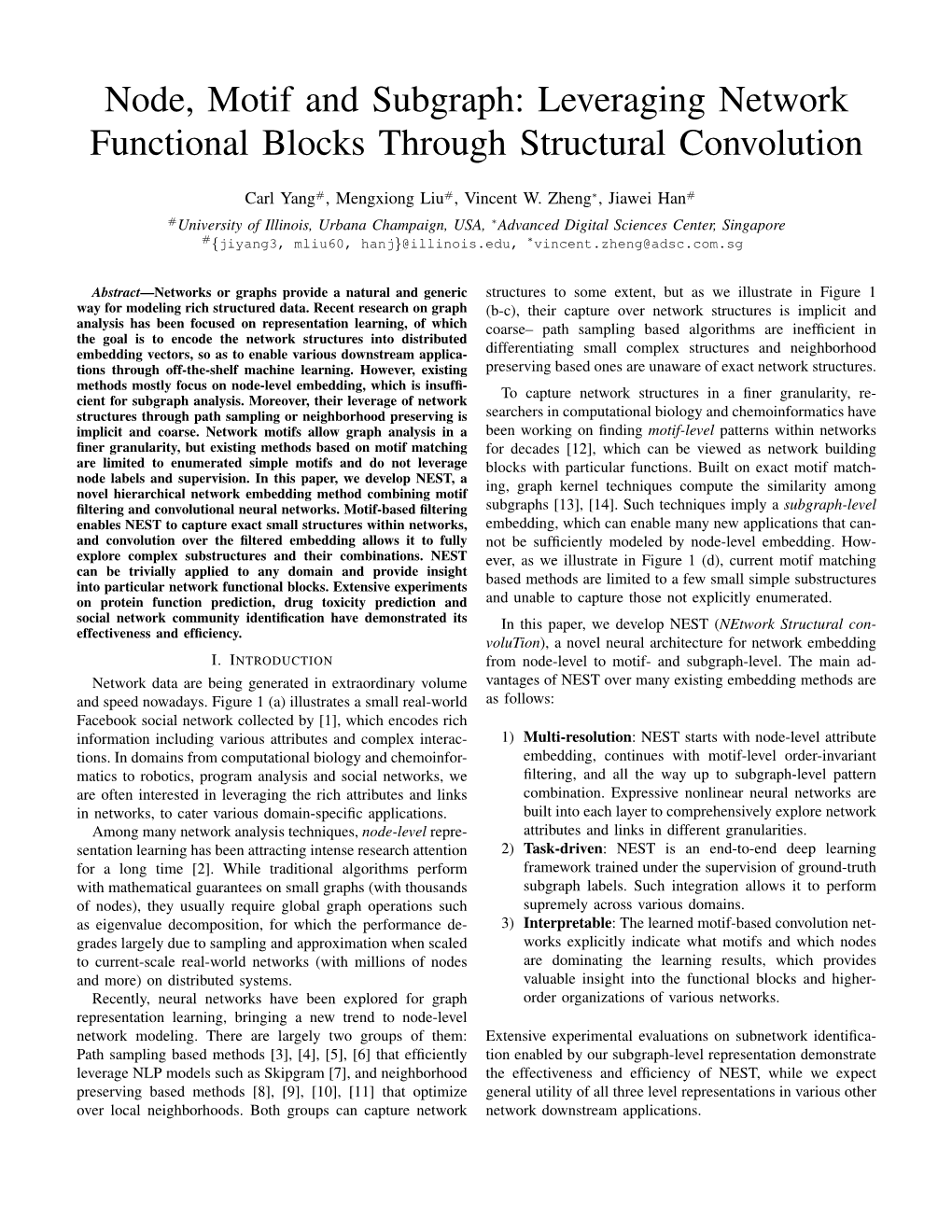 Node, Motif and Subgraph: Leveraging Network Functional Blocks Through Structural Convolution