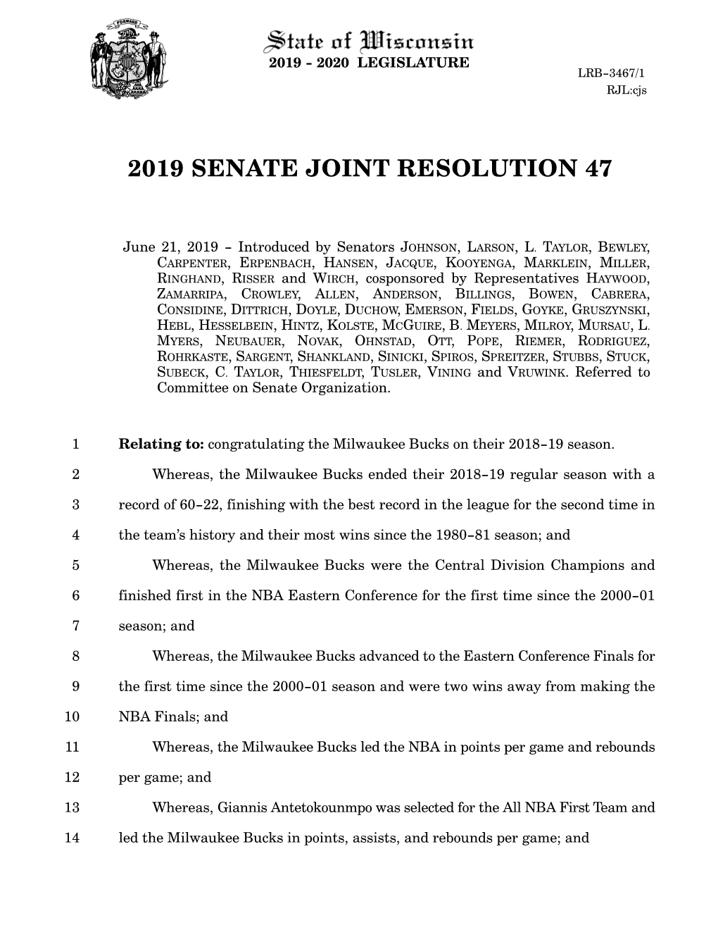 2019 Senate Joint Resolution 47
