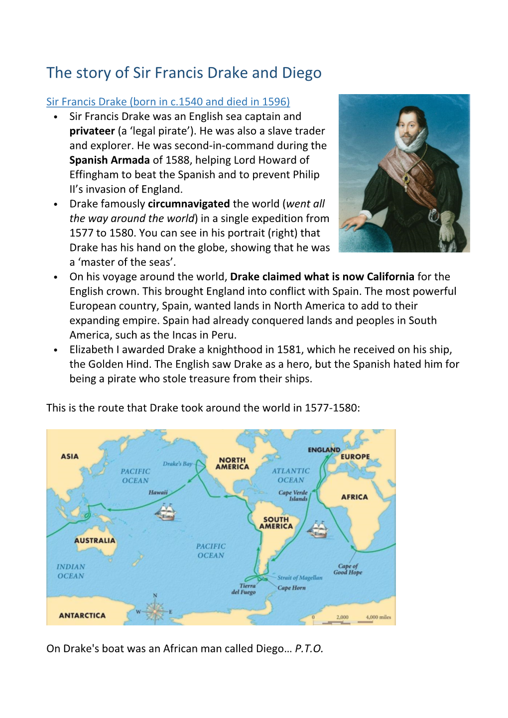 The Story of Sir Francis Drake and Diego