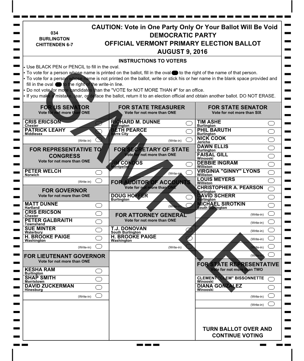 Ballot Paper