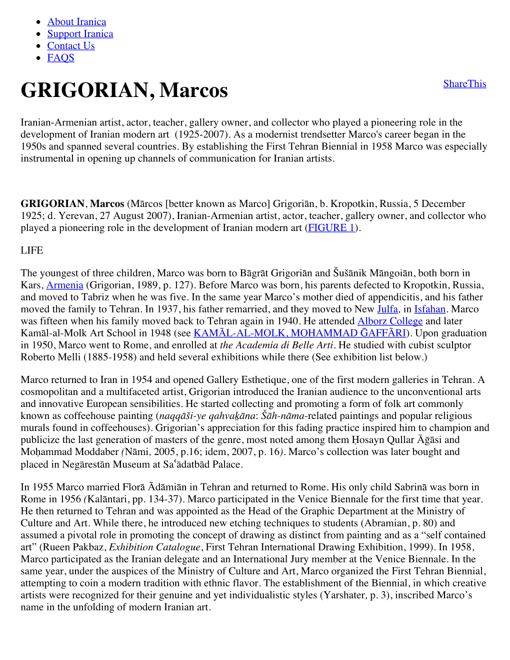 GRIGORIAN, Marcos Sharethis