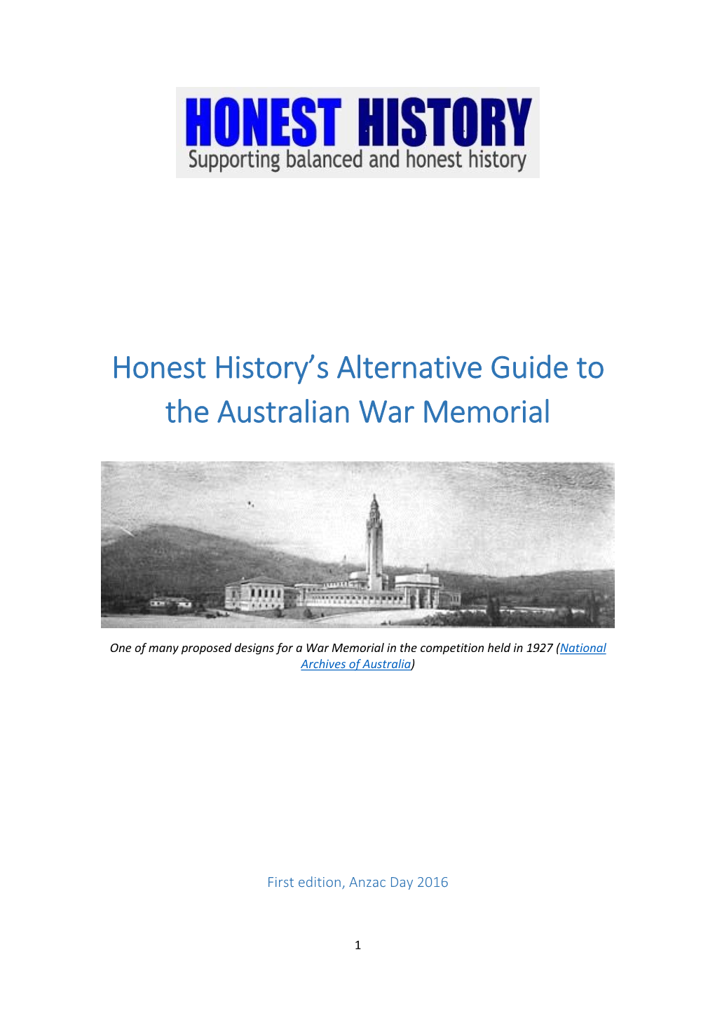 Honest History's Alternative Guide to the Australian War Memorial