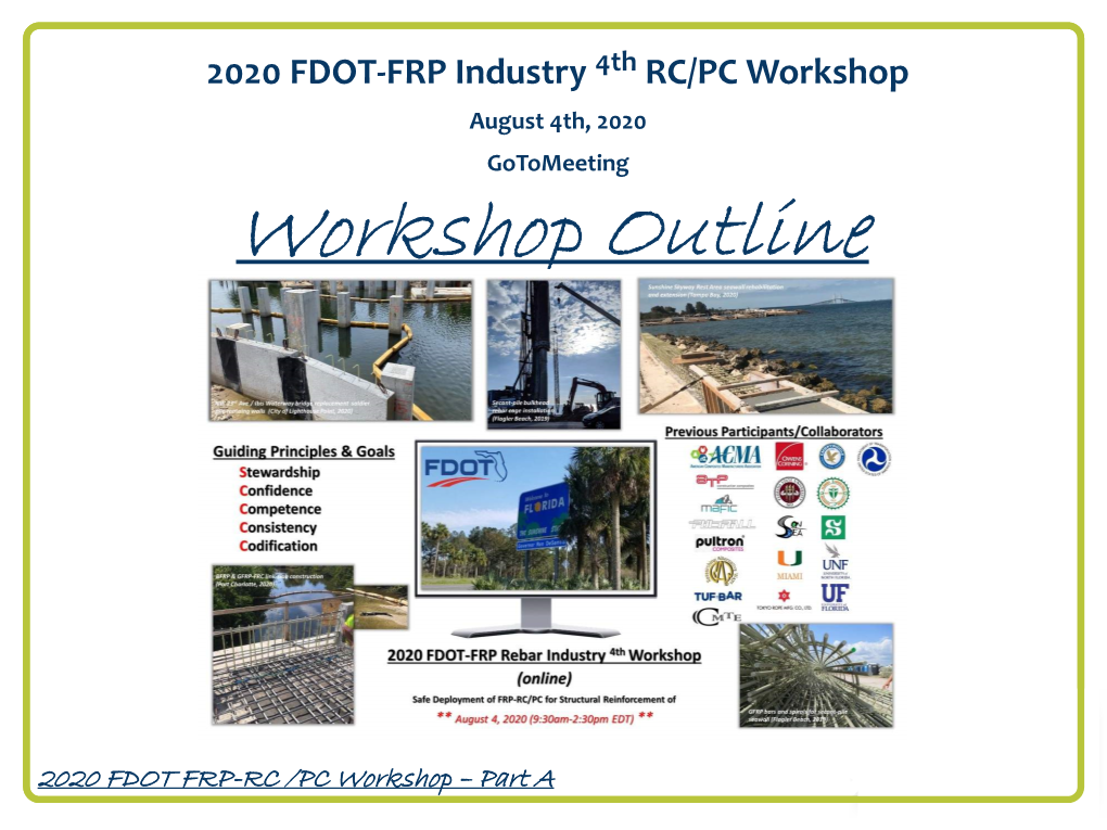 FRP-Reinforced Concrete Workshop to Be Held Again at the Florida Turnpike Headquarters in Orlando, Florida