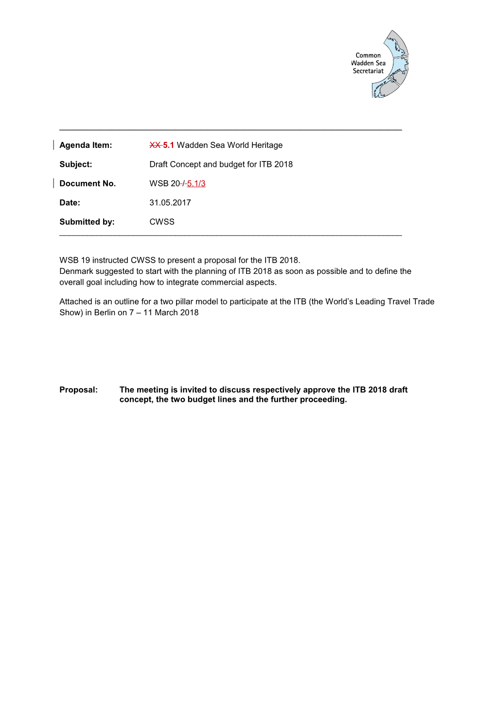 WSB 20/X5.1/X3 Draft Concept and Budget ITB 2018 Page 3