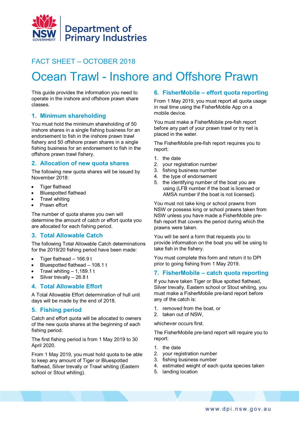 Ocean Trawl - Inshore and Offshore Prawn