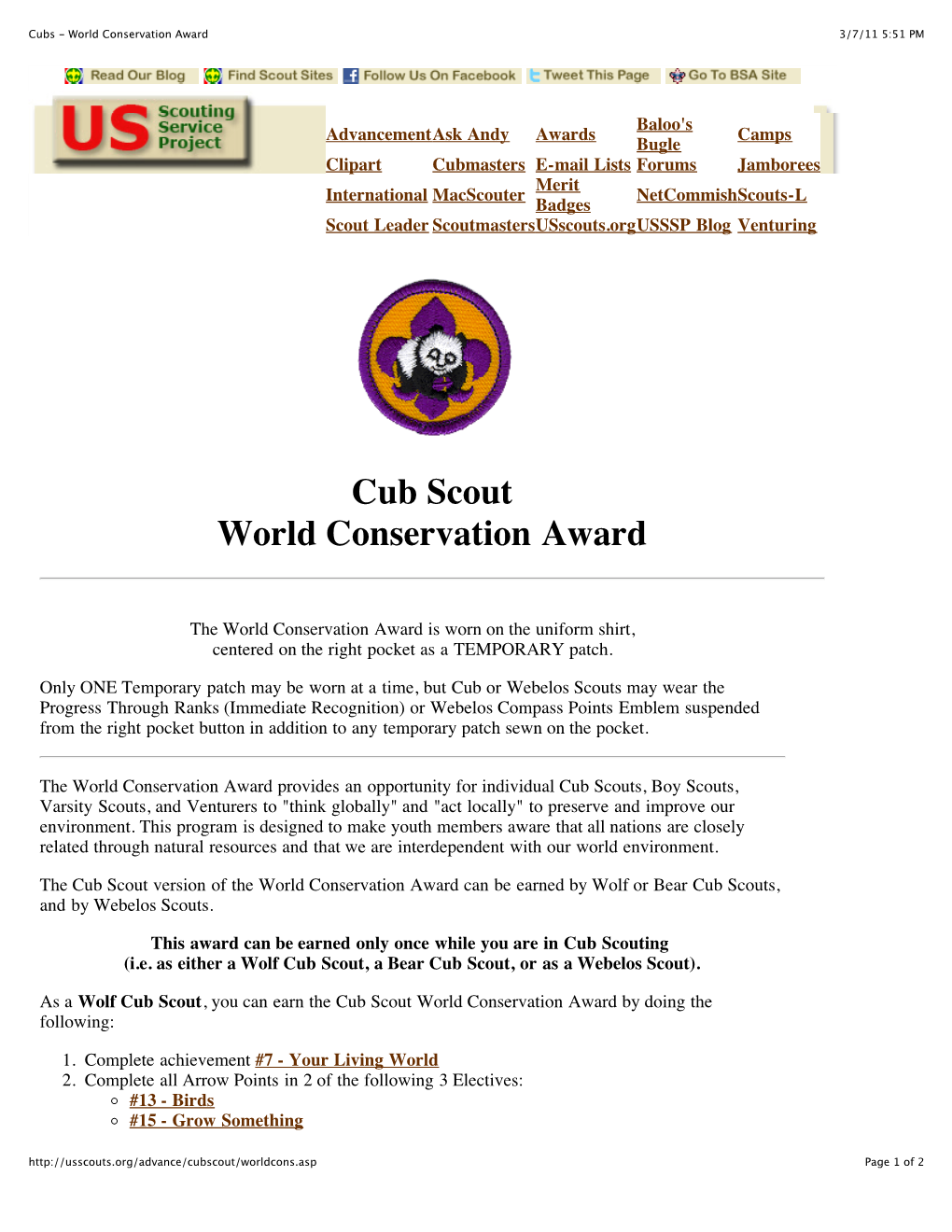 Cubs - World Conservation Award 3/7/11 5:51 PM