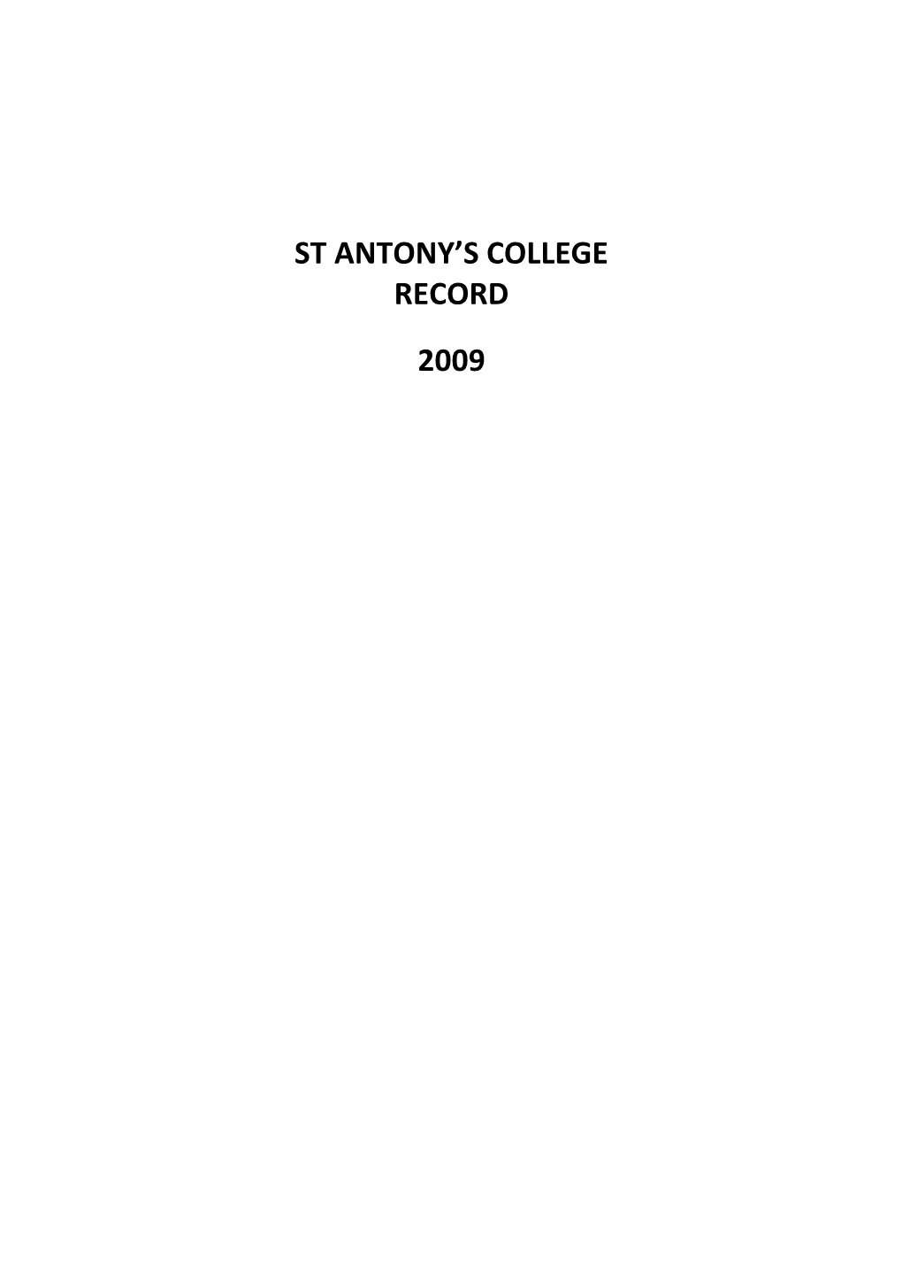 St Antony's College, University of Oxford