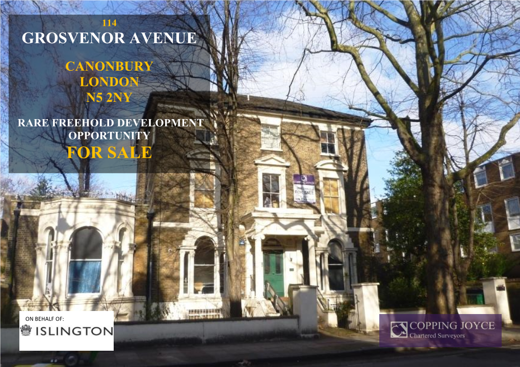 114 Grosvenor Avenue Canonbury London N5 2Ny Rare Freehold