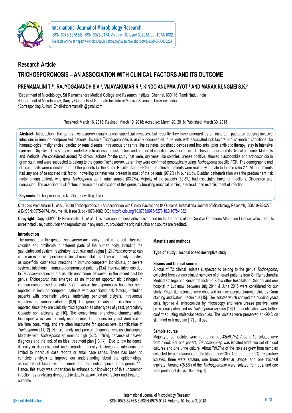 An Association with Clinical Factors and Its Outcome