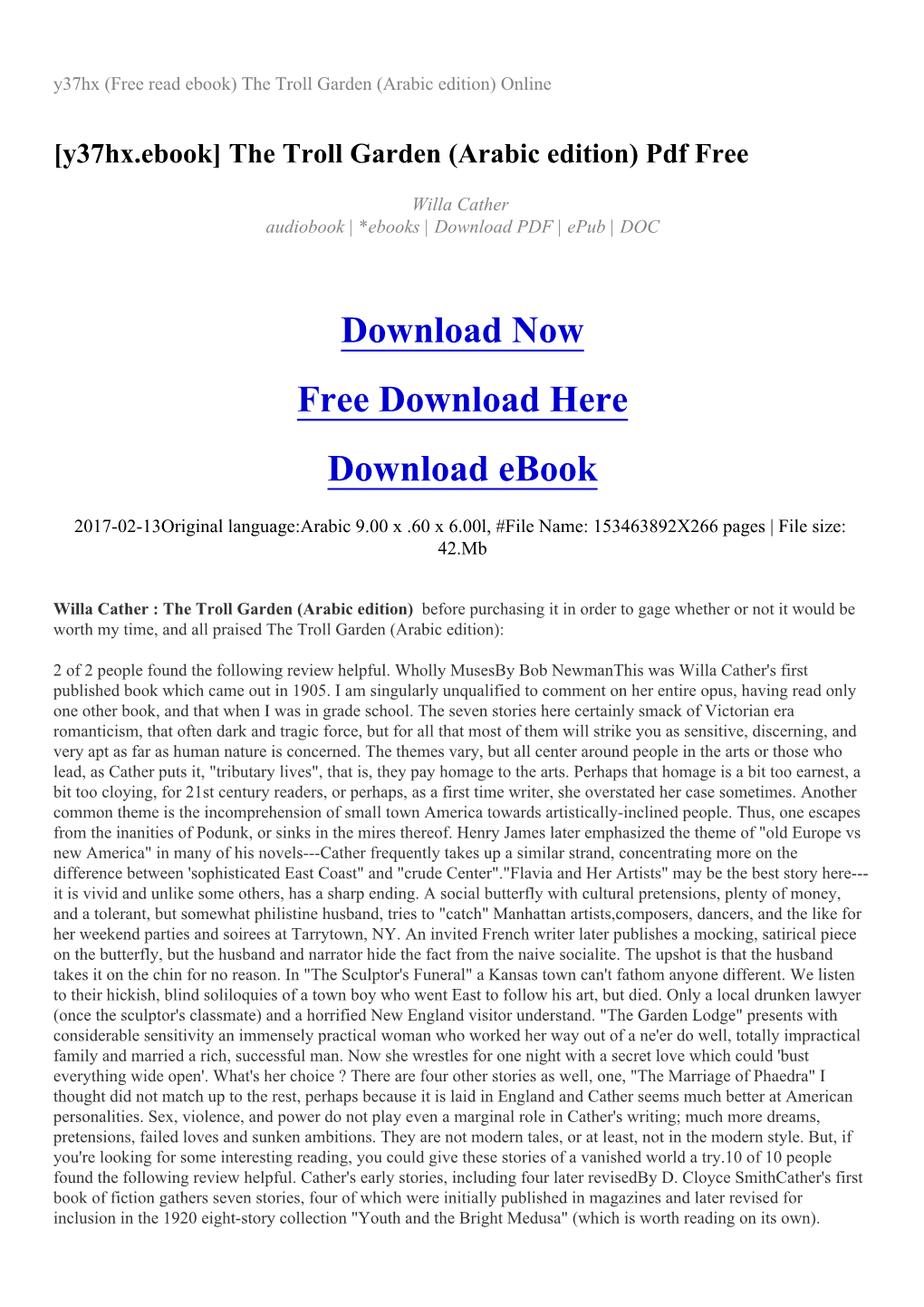 Y37hx (Free Read Ebook) the Troll Garden (Arabic Edition) Online