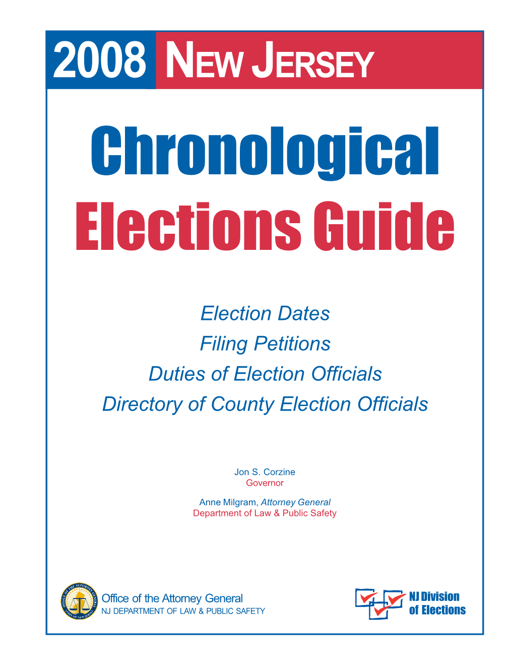 2008 NEW JERSEY Chronological Elections Guide