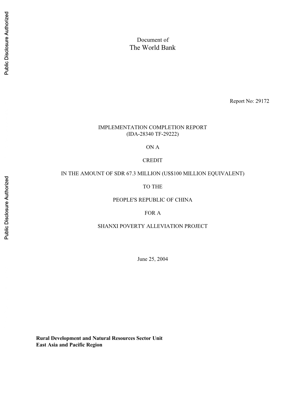 World Bank Document