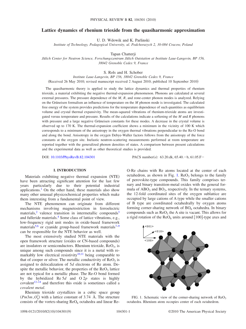 Lattice Dynamics of Rhenium Trioxide from the Quasiharmonic Approximation