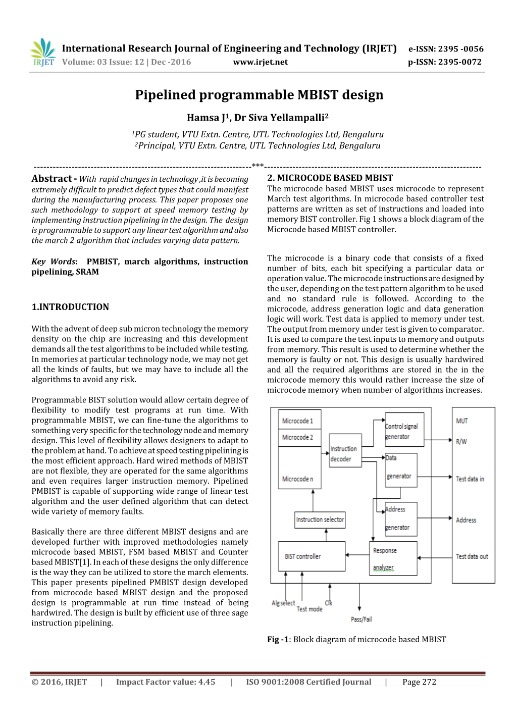 Pipelined Programmable MBIST Design