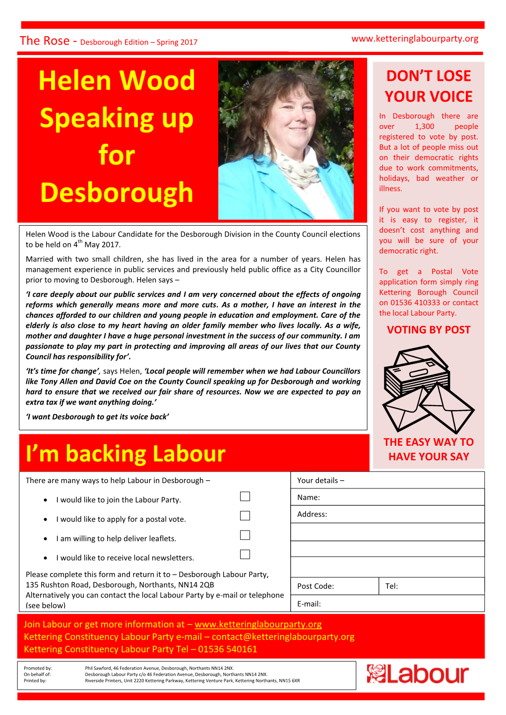 Helen Wood Speaking up for Desborough
