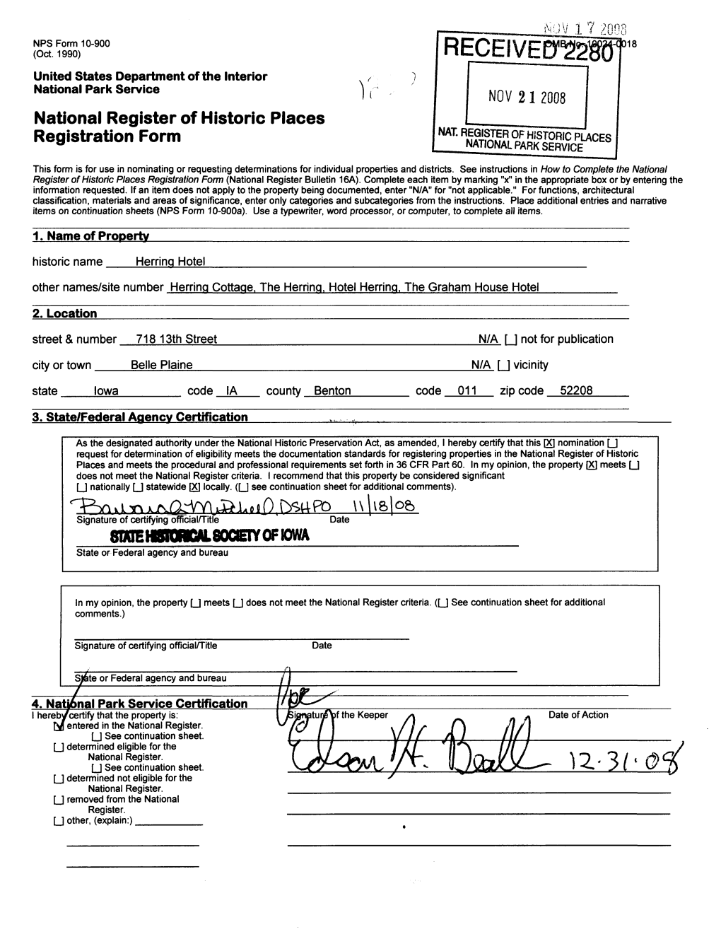 National Register of Historic Places Registration Form 8DOEMRQHCN