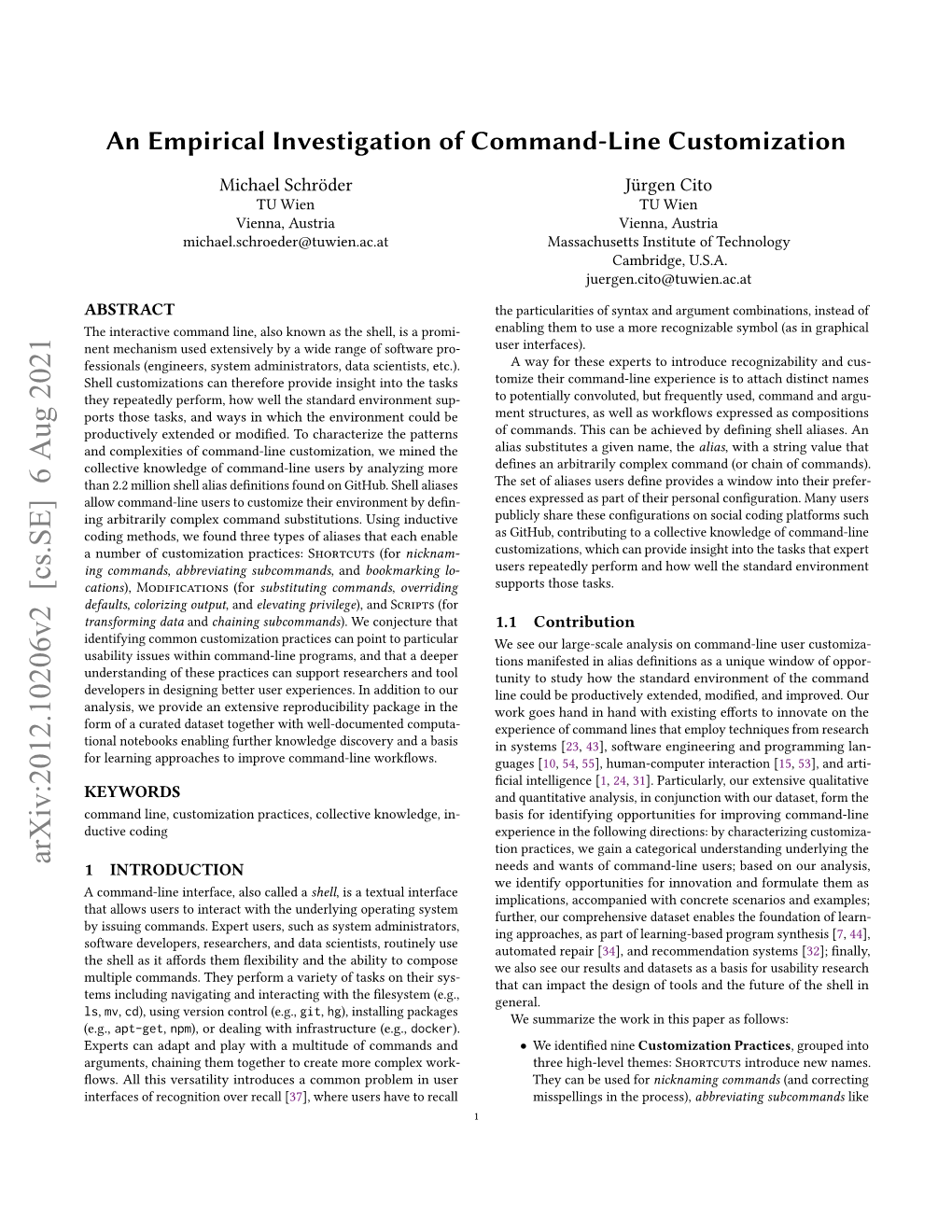 An Empirical Investigation of Command-Line Customization