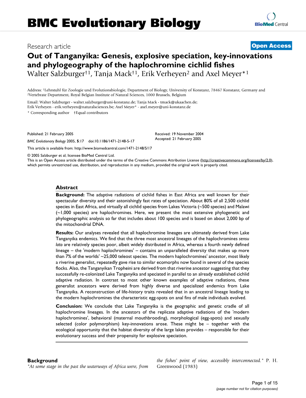 BMC Evolutionary Biology Biomed Central