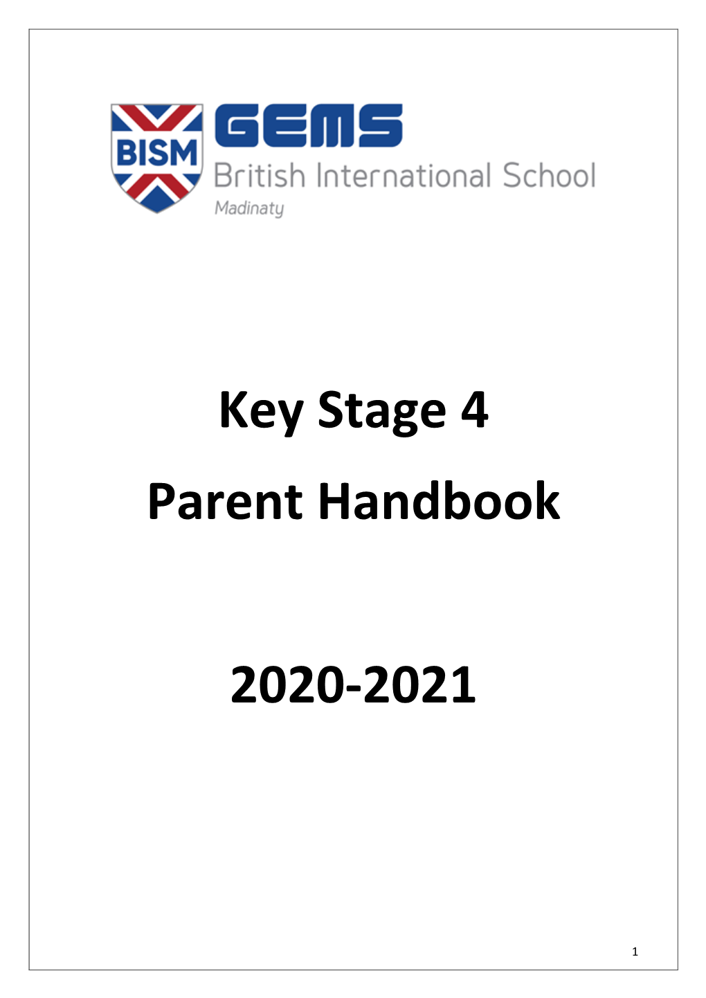 Key Stage 4 Parent Handbook 2020-2021