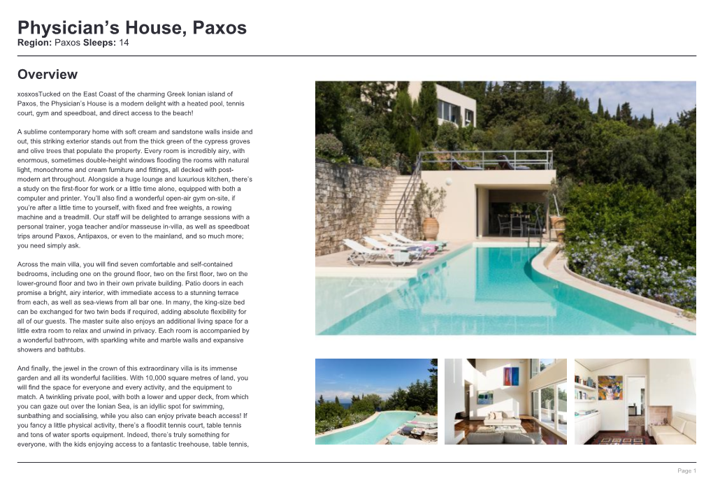 Physician™S House, Paxos