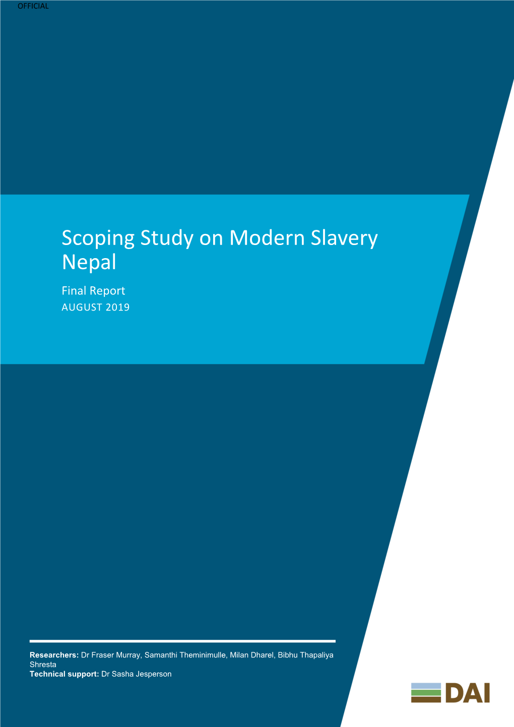 Scoping Study on Modern Slavery Nepal Final Report AUGUST 2019