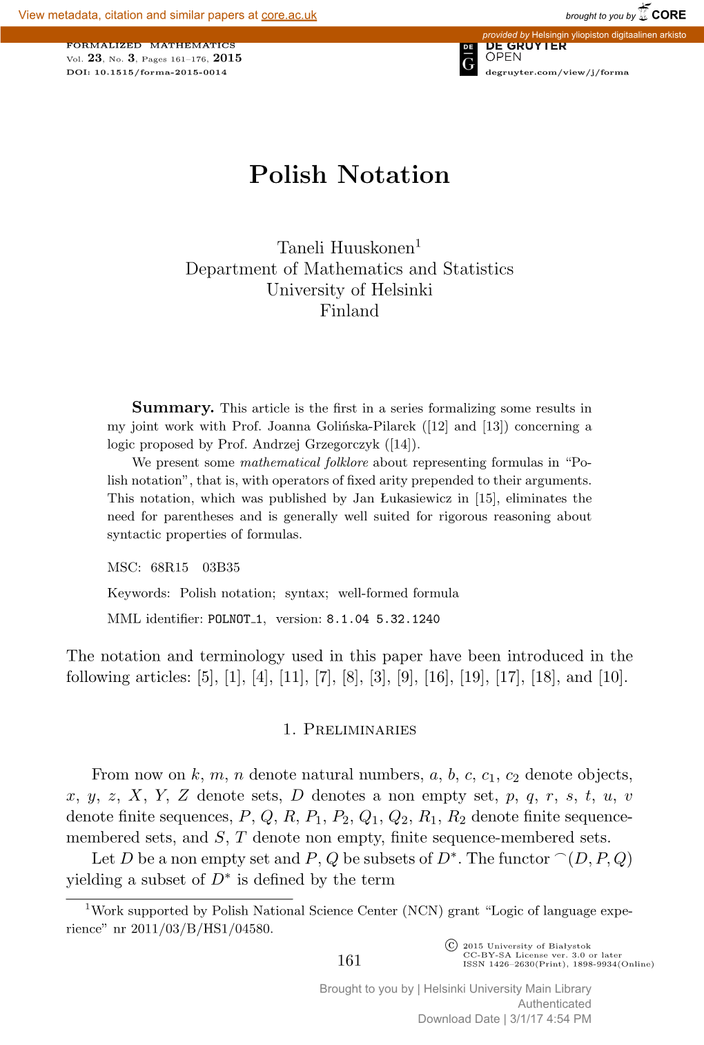 Polish Notation