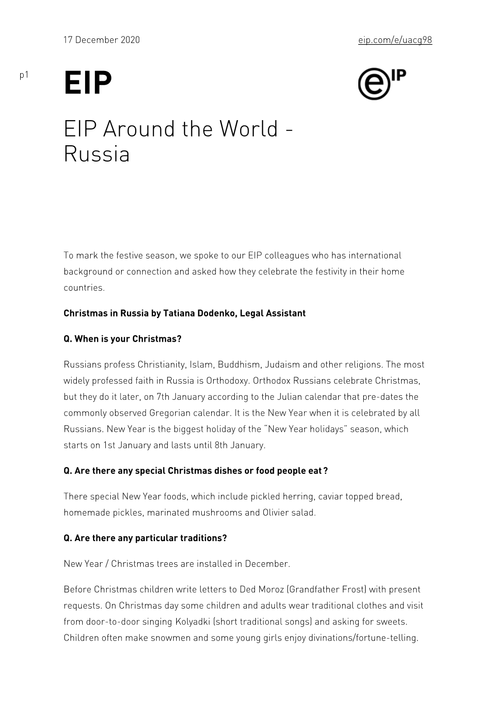 EIP Around the World - Russia