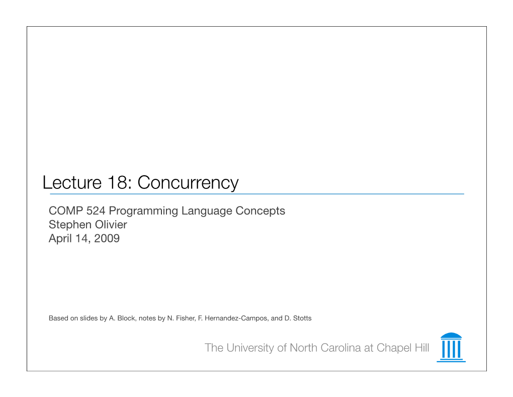 Lecture 18: Concurrency