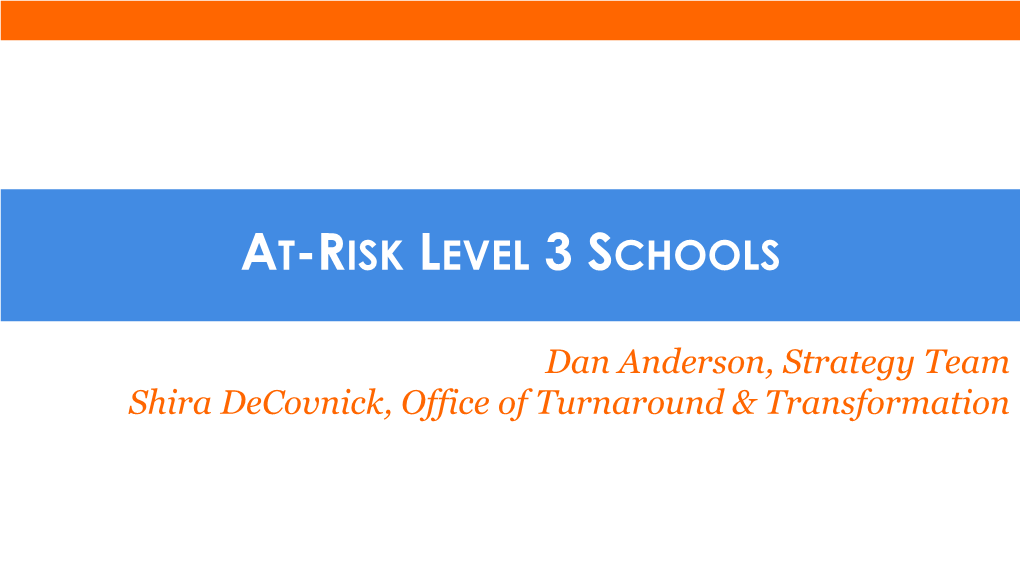 At-Risk Low Performing Schools