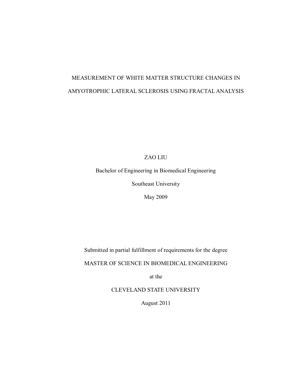 Measurement of White Matter Structure Changes In